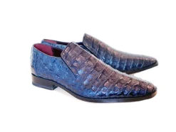 Pelle Exotics Crocodile Slip-On Loafer Blue