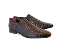Pelle Exotics Crocodile Slip-On Loafer Black