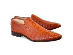 Pelle Exotics Crocodile Slip-On Loafer Tan