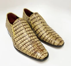 Pelle Exotics Crocodile Slip-On Loafer Taupe