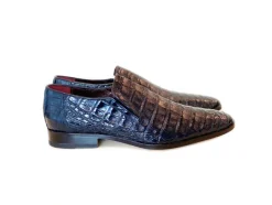 Pelle Exotics Crocodile Slip-On Loafer Blue