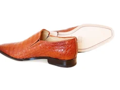 Pelle Exotics Crocodile Slip-On Loafer Tan