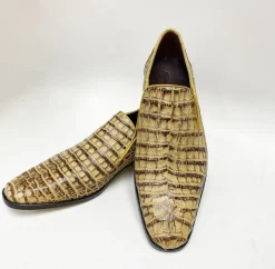 Pelle Exotics Crocodile Slip-On Loafer Taupe