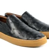 Pelle "Grafton" Ostrich Slip-On Loafer Black