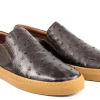 Pelle "Grafton" Ostrich Slip-On Loafer Brown
