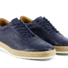 Pelle "Monaco" Ostrich Lace-Up Shoe Navy