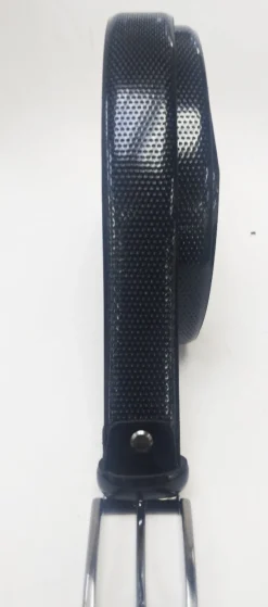 Perforated Patent Leather Belt Navy
