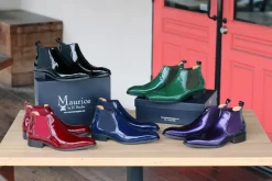 Shiny Calfskin Slip-On Boot Purple