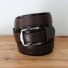 Stitched Leather Belt Brown
