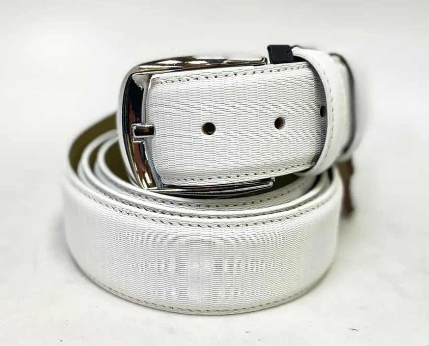Style: C Collection Leather Belt White