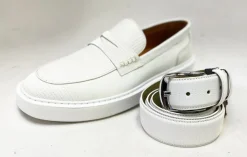 Style: C Collection Leather Belt White