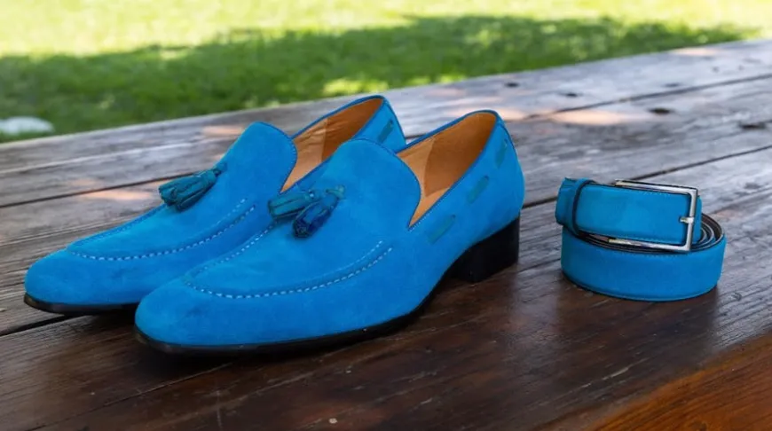 Suede Belt Turquoise