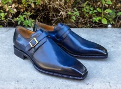 Ugo Vasare "Brooks" Monkstrap Shoe Navy