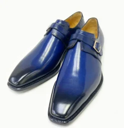 Ugo Vasare "Brooks" Monkstrap Shoe Navy