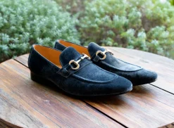 Velvet Slip-On Loafer Charcoal