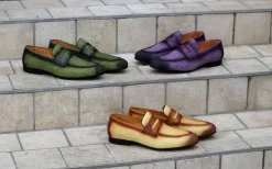 Woven Canvas & Calfskin Slip-On Loafer Olive