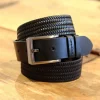 Woven Leather Belt Black