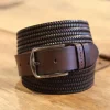 Woven Leather Belt Brown